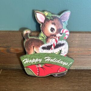 Vintage Holiday Deer Decoration